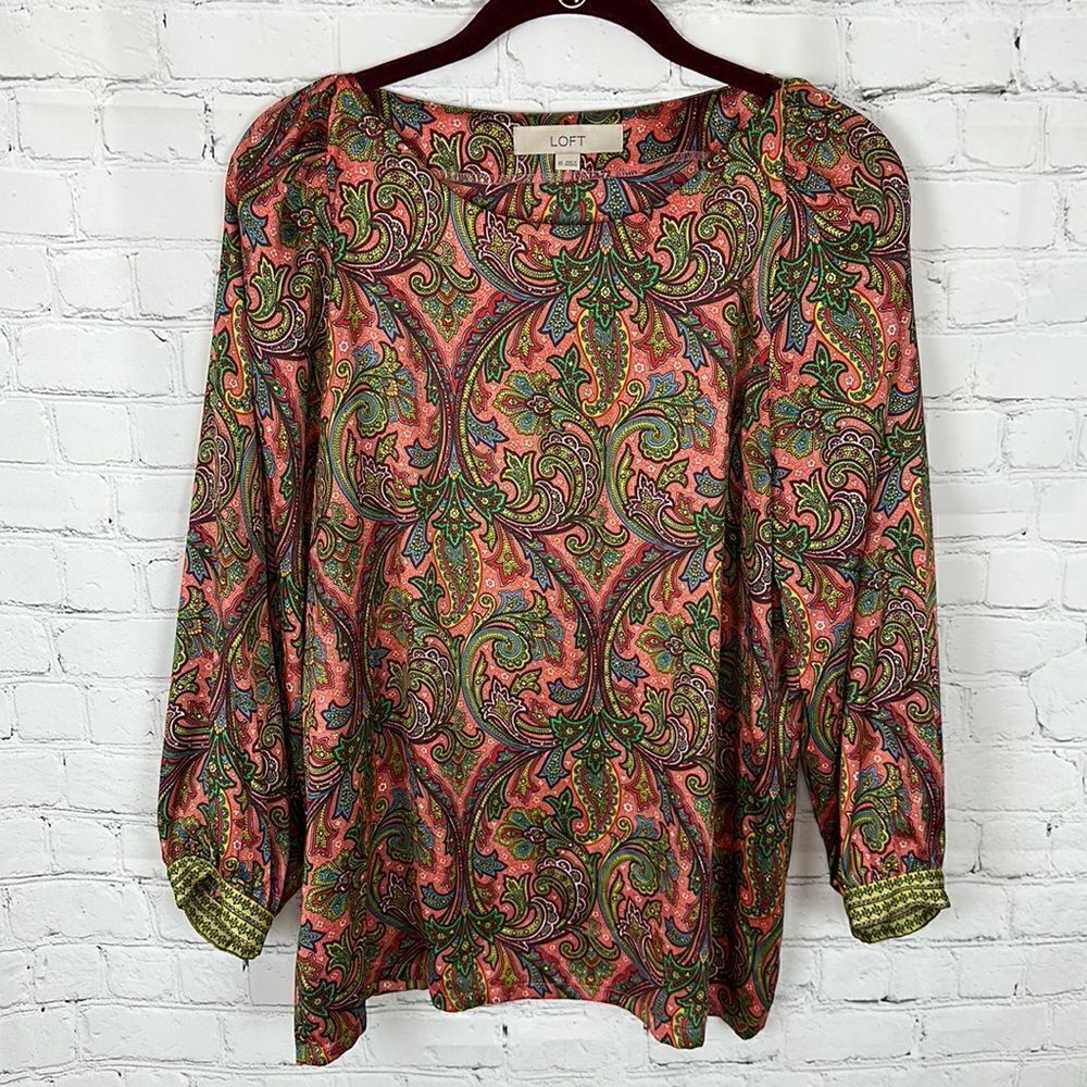 Loft Ann Taylor Women’s XS Polyester Blouse Floral Paisley